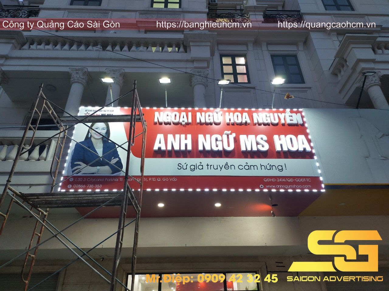 làm bảng hiệu anh ngữ