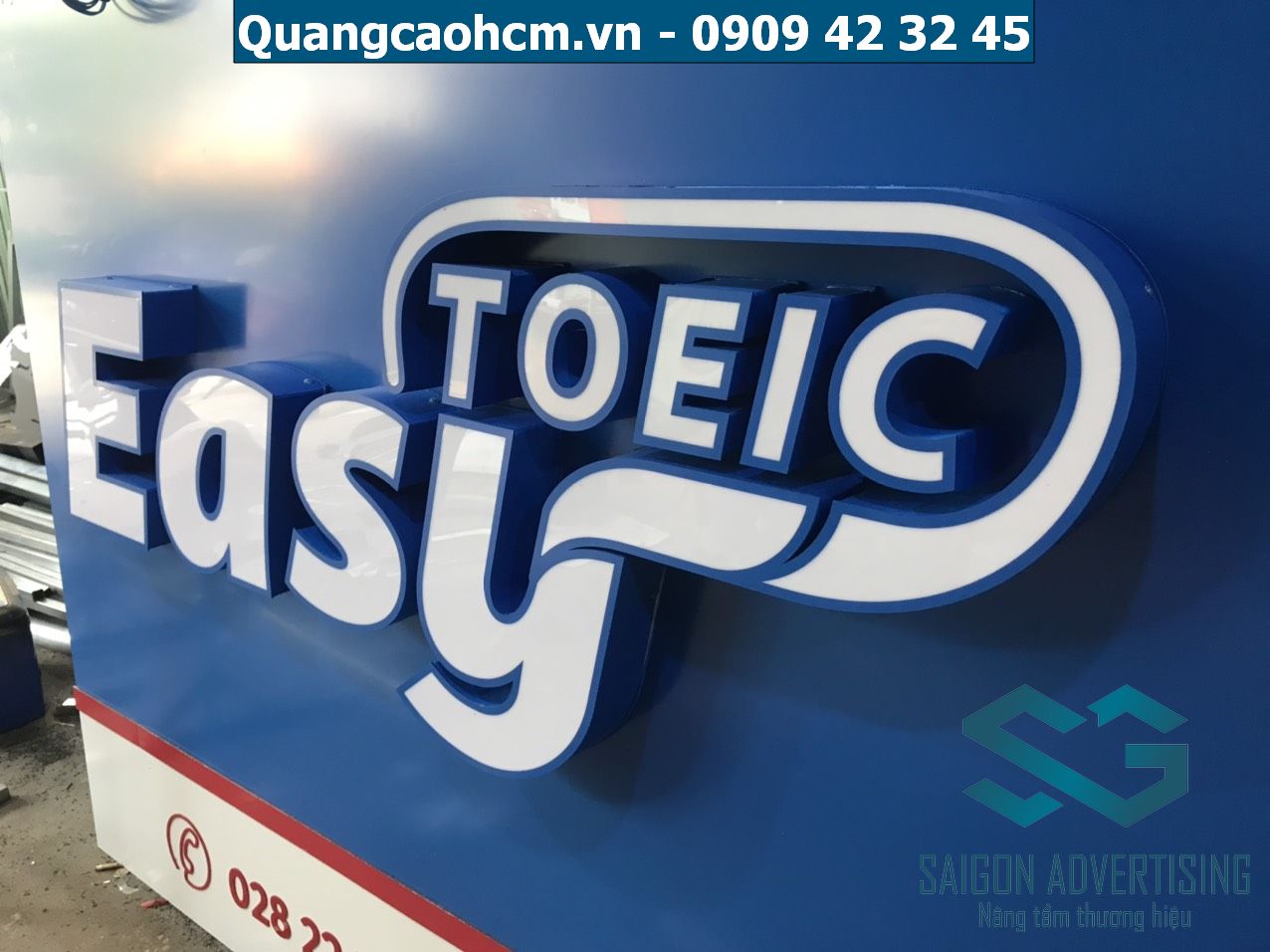 Làm bảng hiệu quận 3 giá rẻ, Thiết kế lắp đặt miễn phí 3 Bảng hiệu quảng cáo Easy Toeic