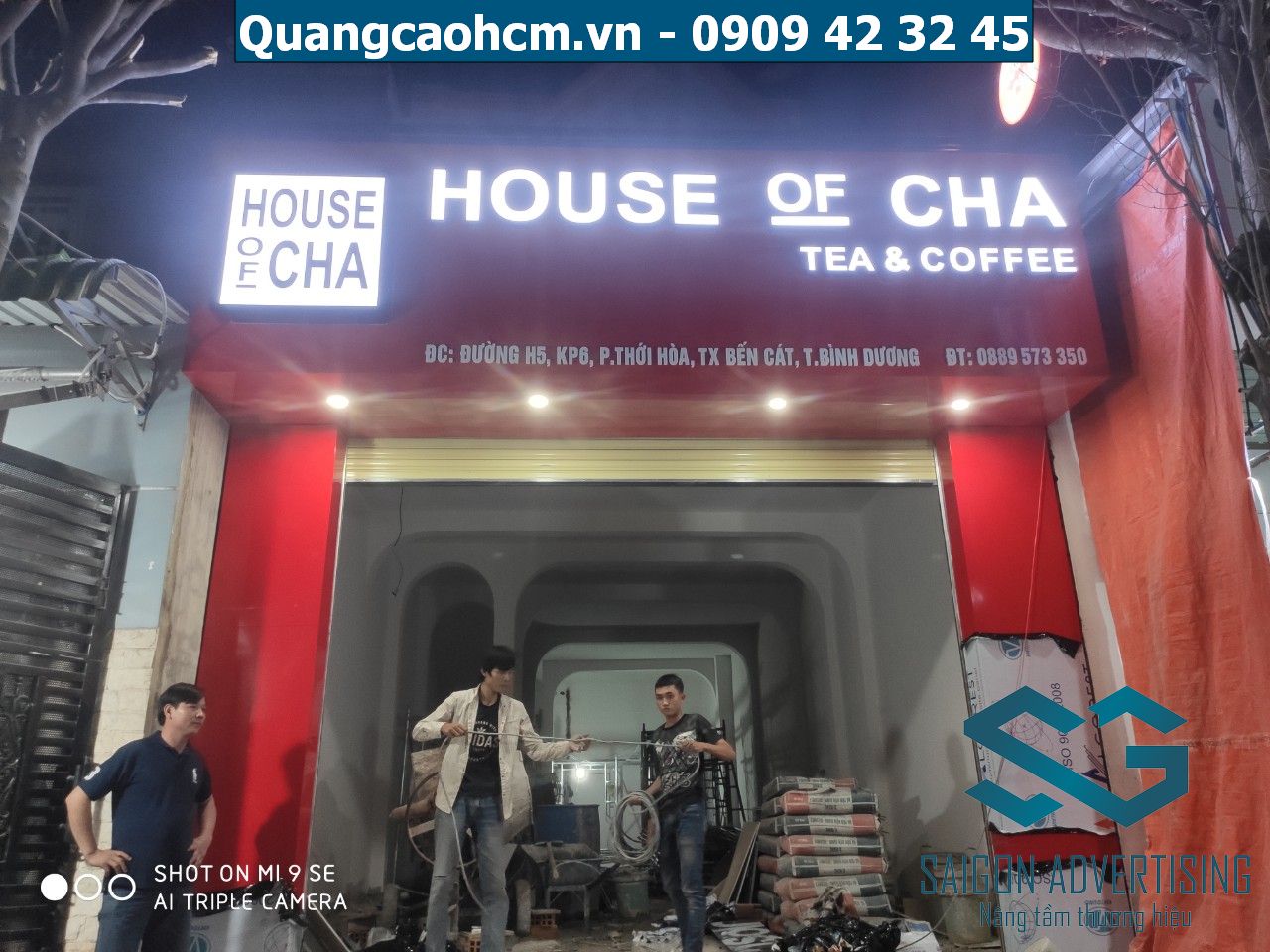Làm bảng hiệu quận 3 giá rẻ, Thiết kế lắp đặt miễn phí 12 Bảng hiệu trà sữa House of Cha